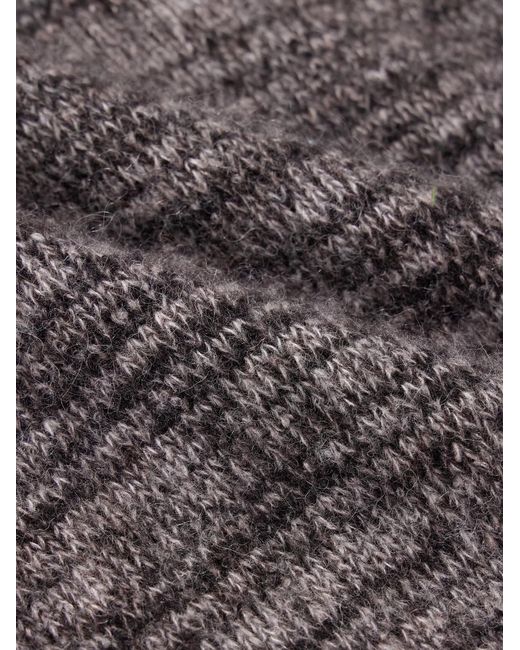 Oliver Spencer Gray Burley Slim-Fit Space-Dyed Knitted Sweater for men
