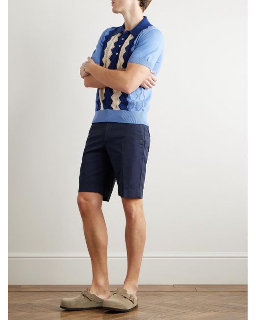 Bermuda Slim-Fit A Gamba Dritta di Incotex in Blue da Uomo