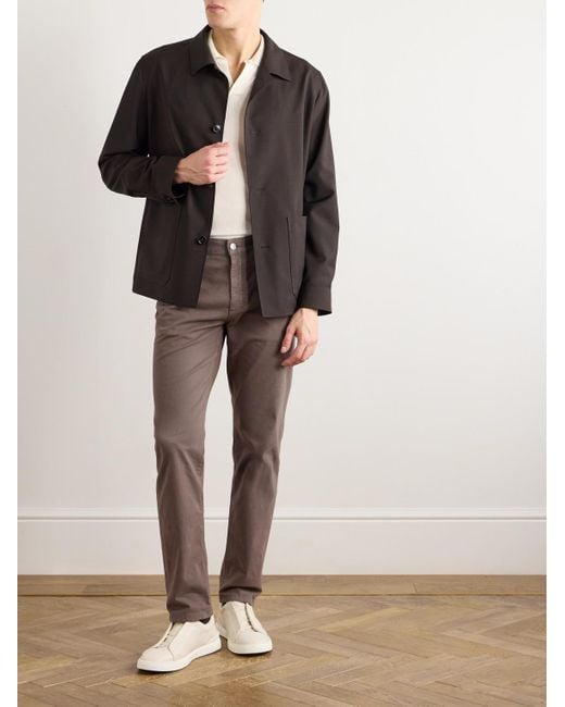 Zegna Brown City Slim-Fit Garment-Dyed Jeans for men