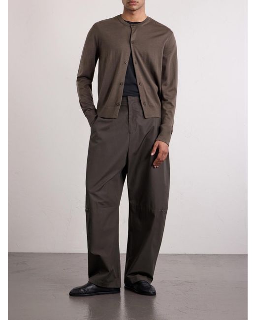 Barrel-Leg Cotton Trousers di Amomento in Green da Uomo