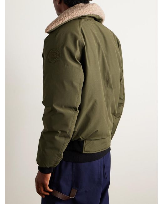 Canada Goose Green Chilliwack Recycled Wool-Blend Fleece And Shell Down Bomber Jacket for men