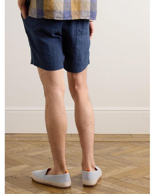 Oliver Spencer Blue Osborne Straight-leg Linen Shorts for men