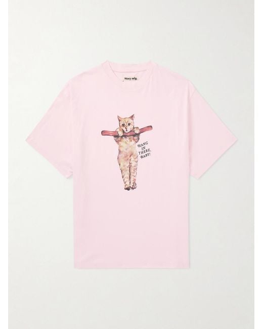 STORY mfg. Pink Printed Cotton-jersey T-shirt for men