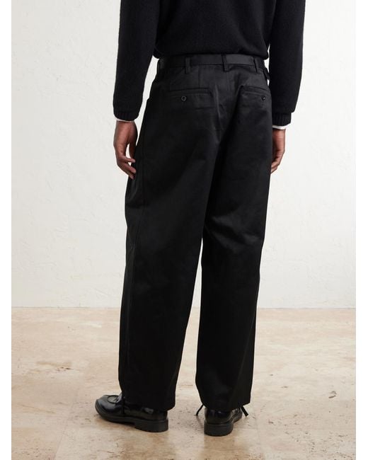 Sacai Black Wide-Leg Cotton Chinos for men