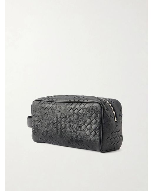 Bottega Veneta Black Diamonds Dover Intrecciato Leather Pouch for men