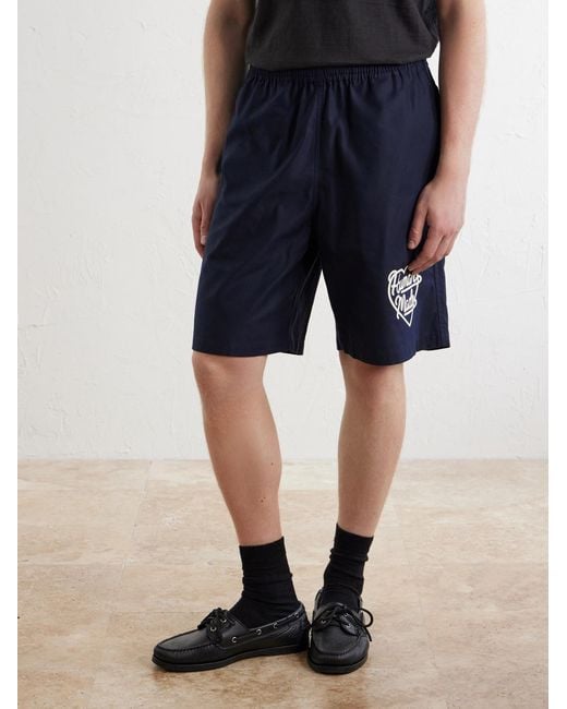 Human Made Blue Straight-leg Logo-print Cotton-twill Shorts for men