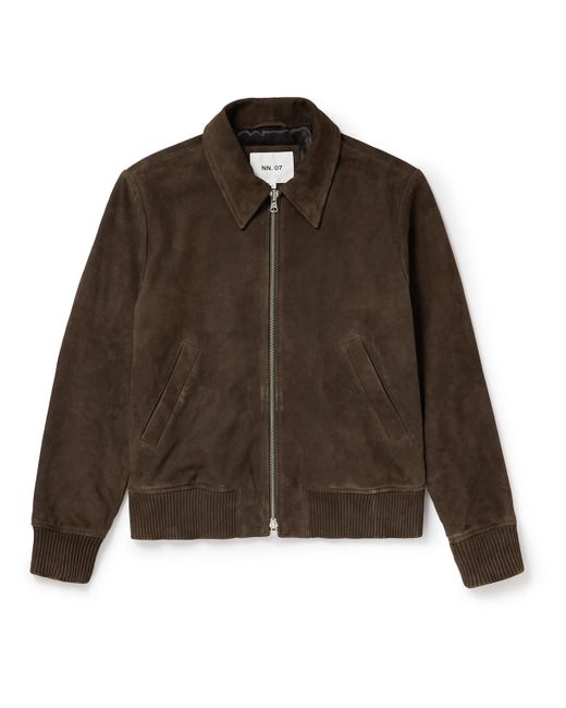 NN07 Brown Throwing Fits Florian Suede Jacket for men