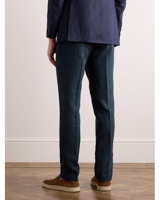 Paul Smith Blue Slim-fit Linen Suit Trousers for men