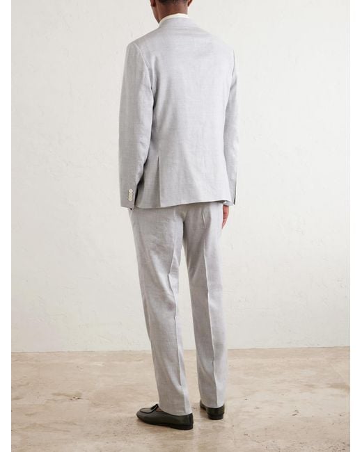 Mr P. Gray Wool And Linen-blend Suit Jacket for men