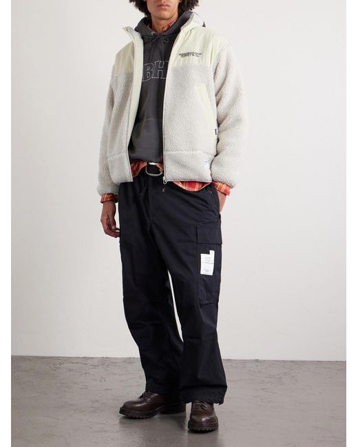 Neighborhood Natural Logo-embroidered Shell-trimmed Fleece Jacket for men