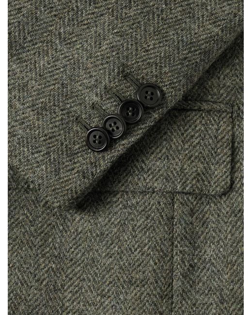 Sid Mashburn Green Kincaid No.3 Slim-Fit Herringbone Wool-Tweed Blazer for men
