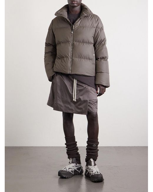 Rick Owens Brown Moncler Quilted Shell Down Jacket for men