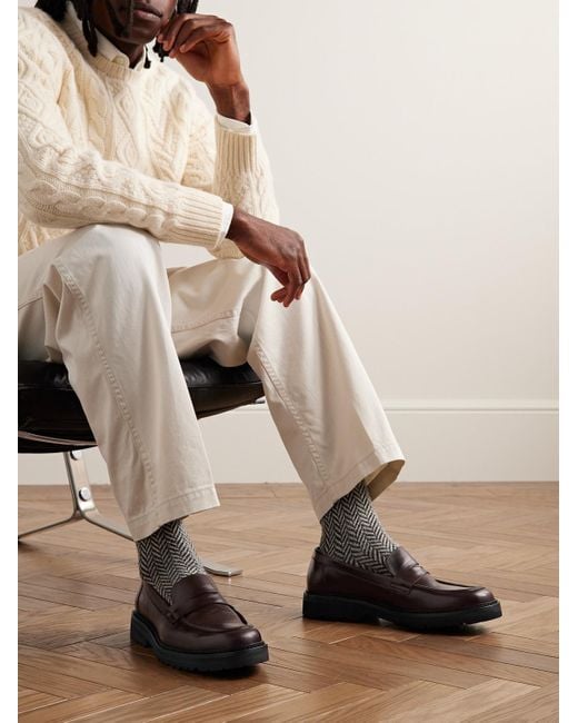 VINNY'S Richee Leather Penny Loafers in Black for Men | Lyst UK