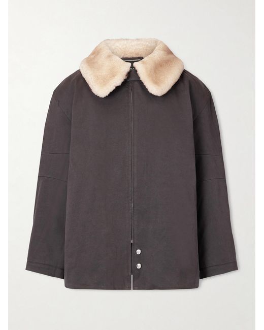 Enfants Riches Deprimes Purple Viktor Shearling-Trimmed Padded Cotton-Twill Jacket for men