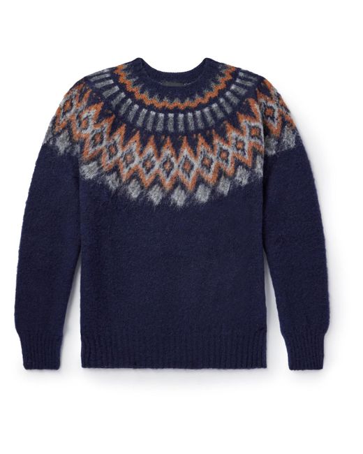 Howlin' By Morrison Blue Fair Isle Wool Sweater for men