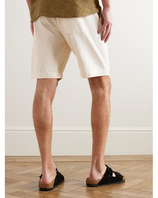 Frescobol Carioca Natural Felipe Straight-leg Linen Drawstring Shorts for men