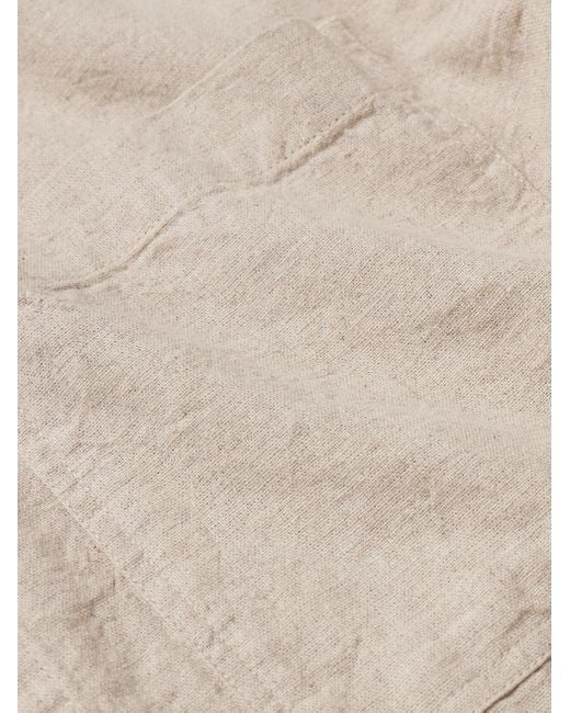 Overshirt in misto lino e cotone Adwin 5397 di NN07 in Natural da Uomo