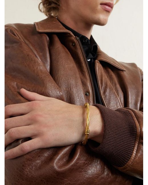 Saint Laurent Natural Gold-tone Cuff for men