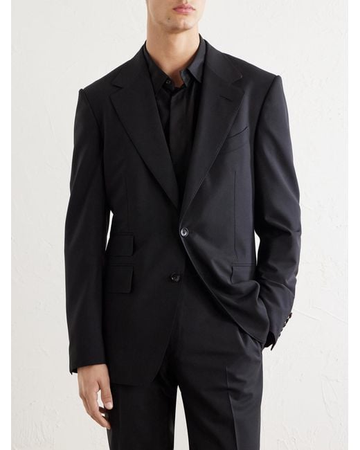 Tom Ford Black Shelton Stretch-Wool Jacket for men