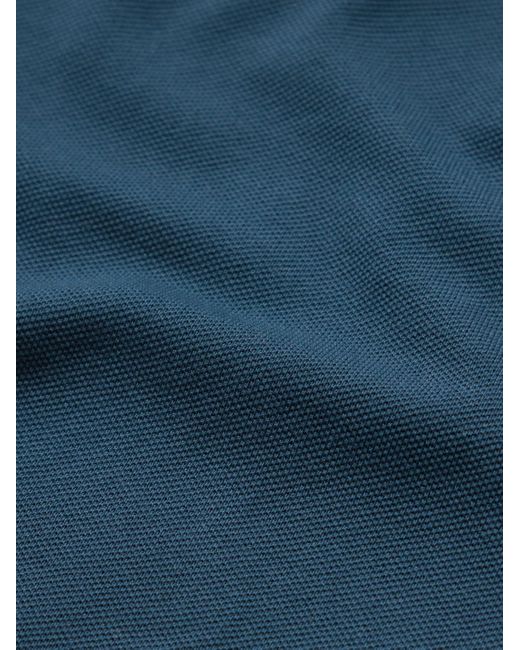 Polo in cotone piqué stretch con righe di Club Monaco in Blue da Uomo