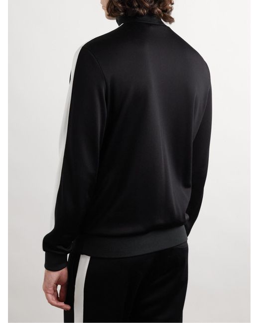 Alexander McQueen Black Logo-embroidered Striped Jersey Track Jacket for men