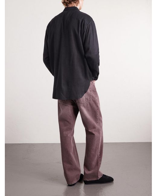 Silk-Blend Flannel Shirt di Ssstein in Blue da Uomo