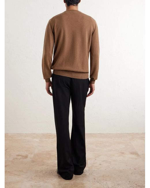 Loro Piana Brown Slim-fit Baby Cashmere Sweater for men