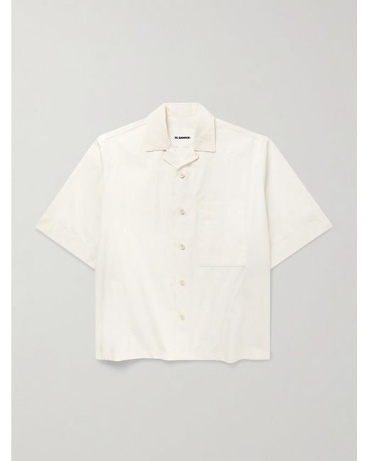 Jil Sander Natural Convertible-Collar Cotton-Poplin Shirt for men