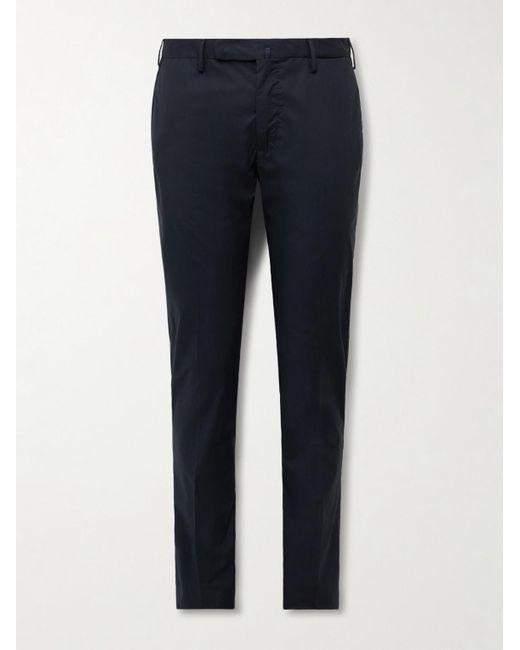Slowear Blue Venezia 1951 Slim-Fit Cotton-Blend Poplin Trousers for men