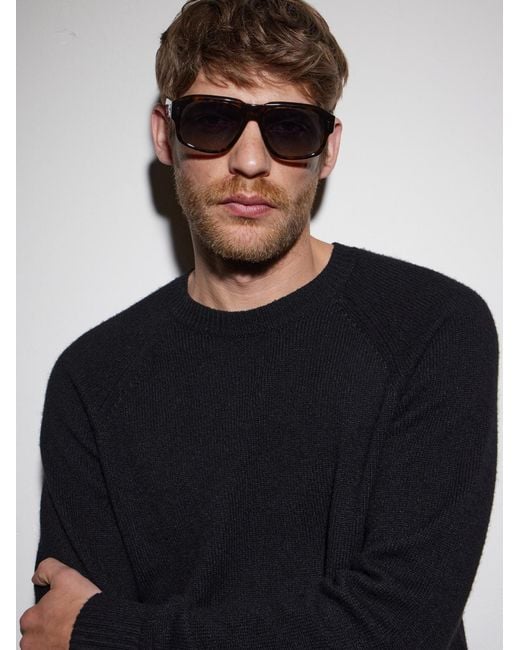 Dior Black Diortailoring N1I Havana Geometric Acetate Sunglasses for men