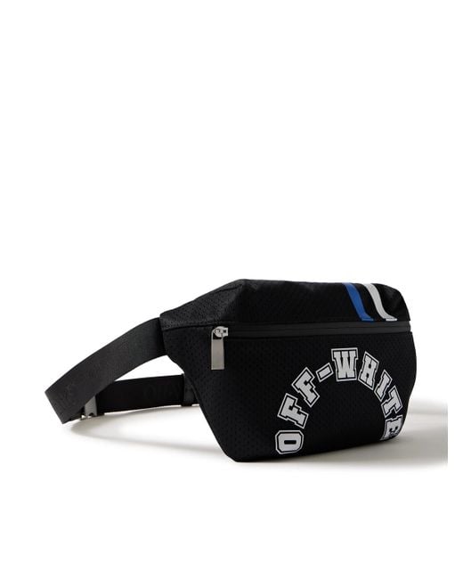Off-White c/o Virgil Abloh Black Logo-print Striped Mesh Belt Bag for men