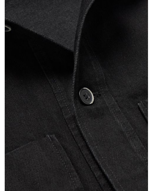 Barena Black Capitan Washed Denim Overshirt for men