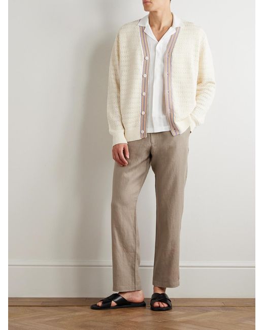 NN07 Natural Aden 1454 Straight-leg Linen Suit Trousers for men