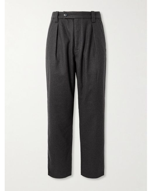 A.P.C. Gray Renato Straight-Leg Pleated Wool-Blend Trousers for men