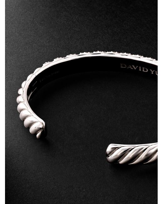 David Yurman Black Sculpted Cable 18-Karat Diamond Cuff for men