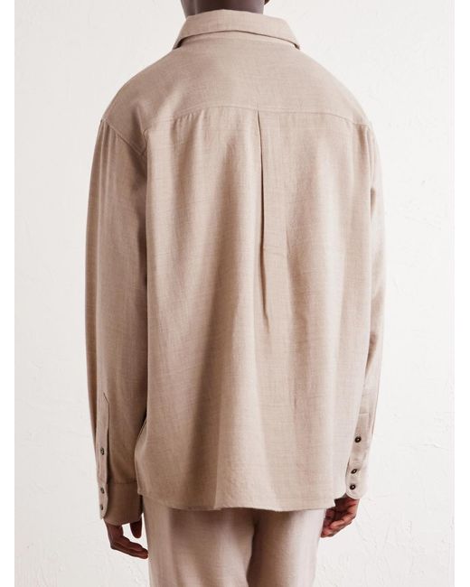 The Elder Statesman Natural Wool And Cashmere-Blend Shirt for men