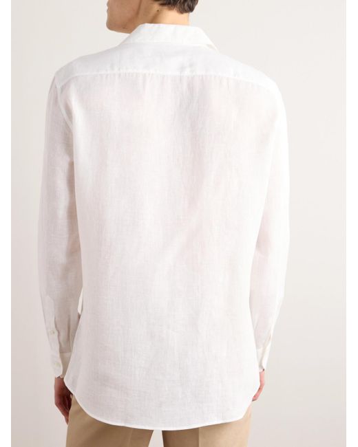 Brunello Cucinelli Hemd aus Leinen mit Reverskragen in White für Herren