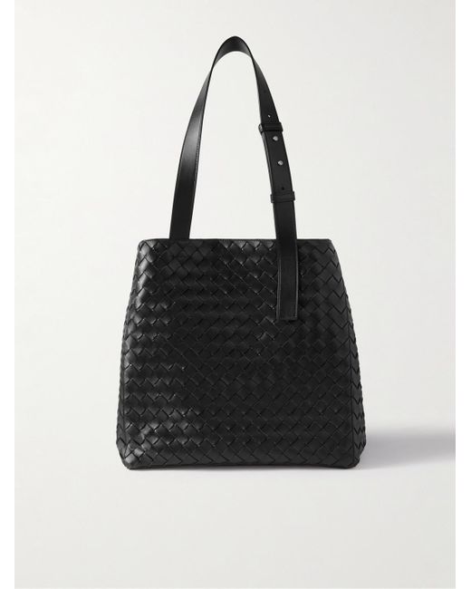 Bottega Veneta Black Avenue B. Intrecciato Leather Tote Bag for men