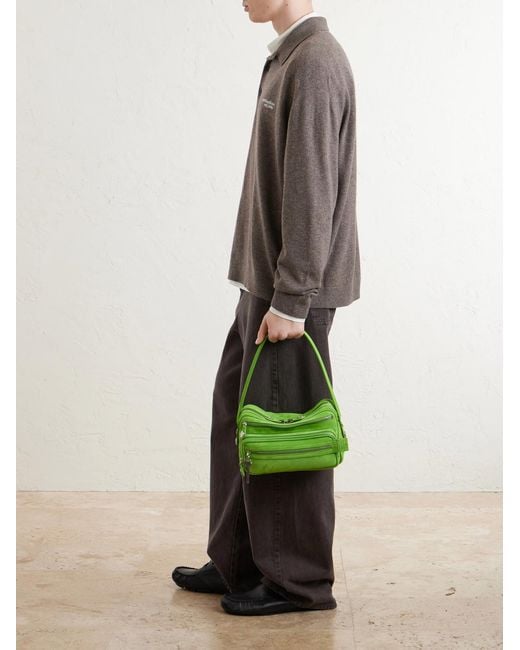 Acne Green Camero Party Suede Pouch for men