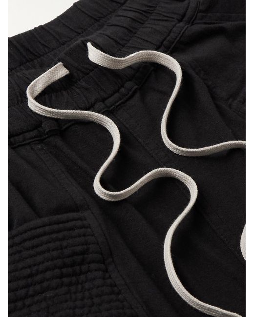 Rick Owens Black Wide-leg Cotton-jersey Cargo Sweatpants for men