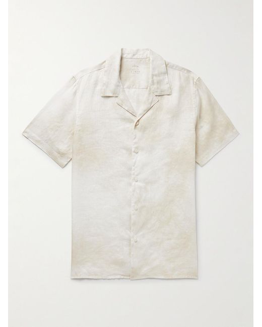 Altea White Baker Camp-Collar Linen Shirt for men