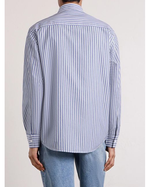 NN07 Purple Striped Cotton Shirt for men