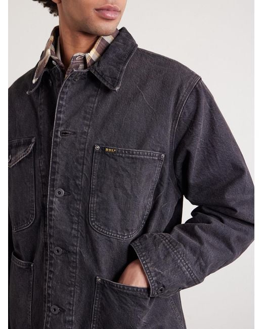 RRL Blue Corduroy-trimmed Denim Jacket for men