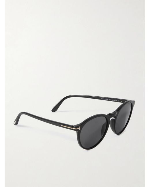 Tom Ford Black Aurele Round-frame Acetate Sunglasses for men