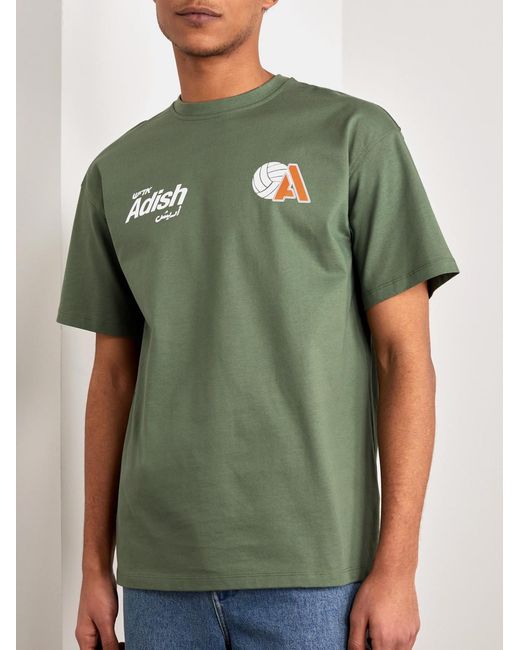 Adish Green Kora Logo-Print Cotton-Jersey T-Shirt for men