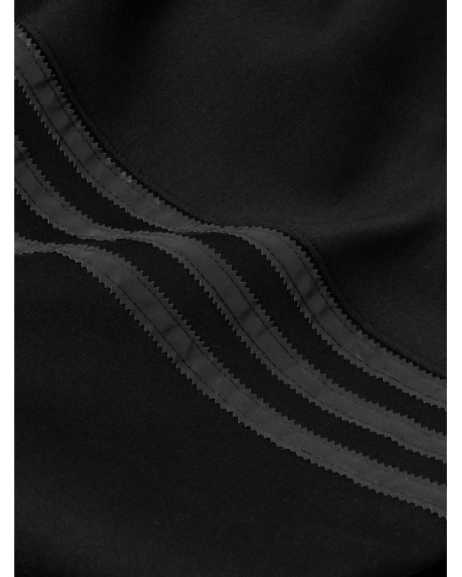 Adidas Originals Black Neuclassic Logo-embroidered Striped Cotton-blend Jersey Hoodie for men