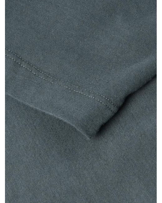 Officine Generale Blue Organic Cotton-jersey T-shirt for men