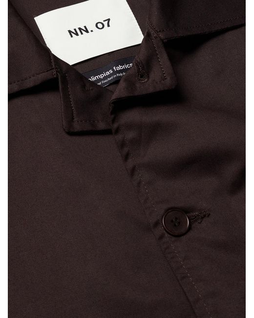 NN07 Brown Morgan 10021 Stretch Organic Cotton-Gabardine Blouson Jacket for men