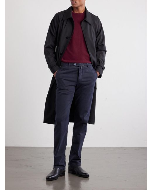 Kiton Blue Straight-Leg Lyocell-Blend Trousers for men