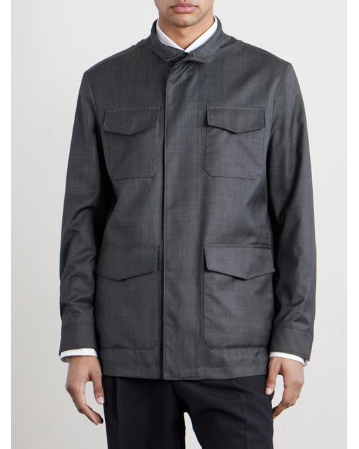 Canali Gray Impeccabile Wool Field Jacket for men